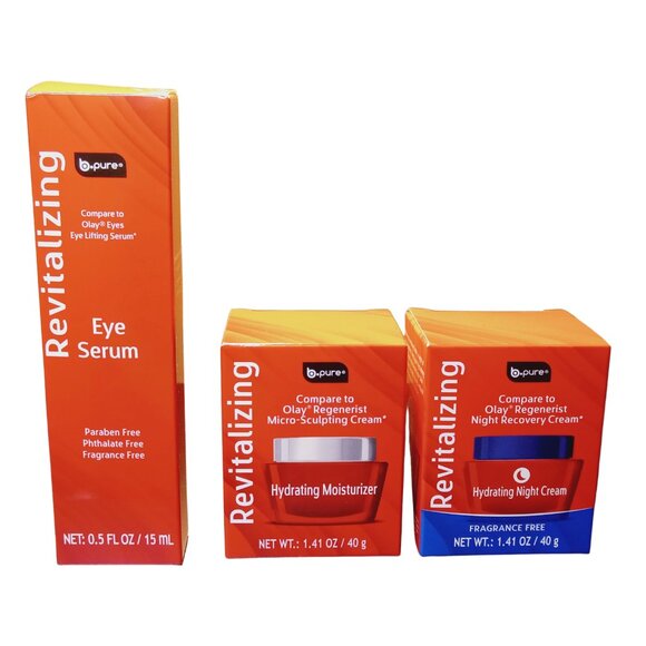 b Pure Revitalizing Eye Serum Set & Moisturizer and Hydrating Night Cream - Picture 1 of 4